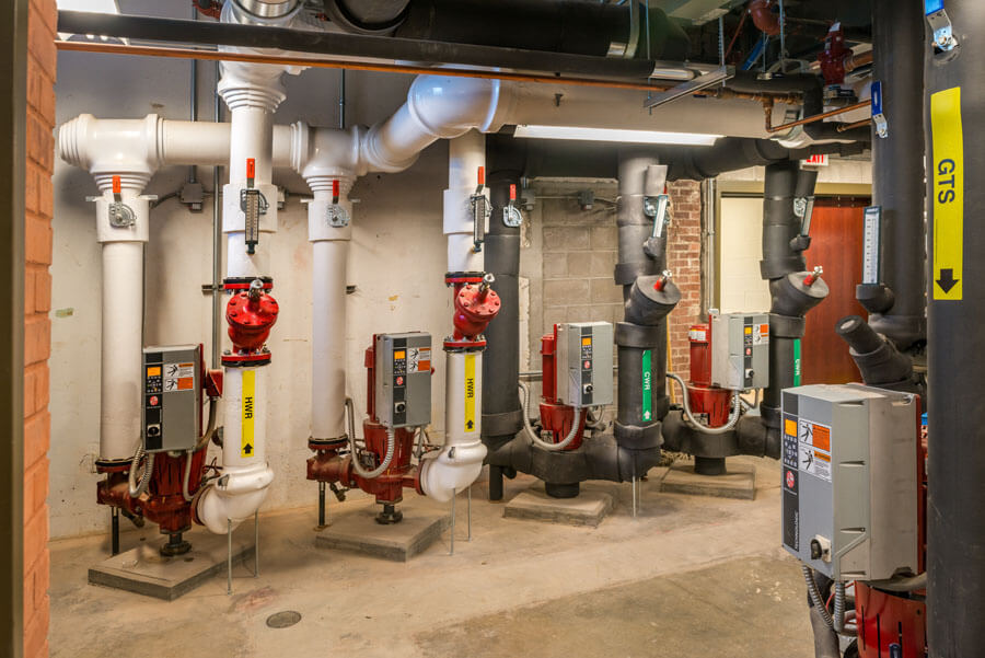Pipes in a boiler room