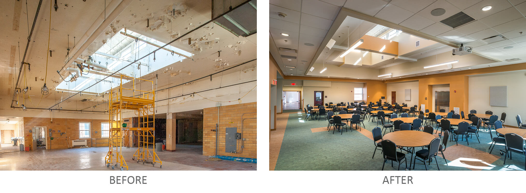 Conference Room and Skylight Before, Conference Room and Skylight After