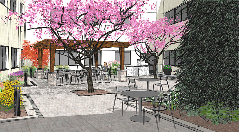 Rendering of courtyard interior