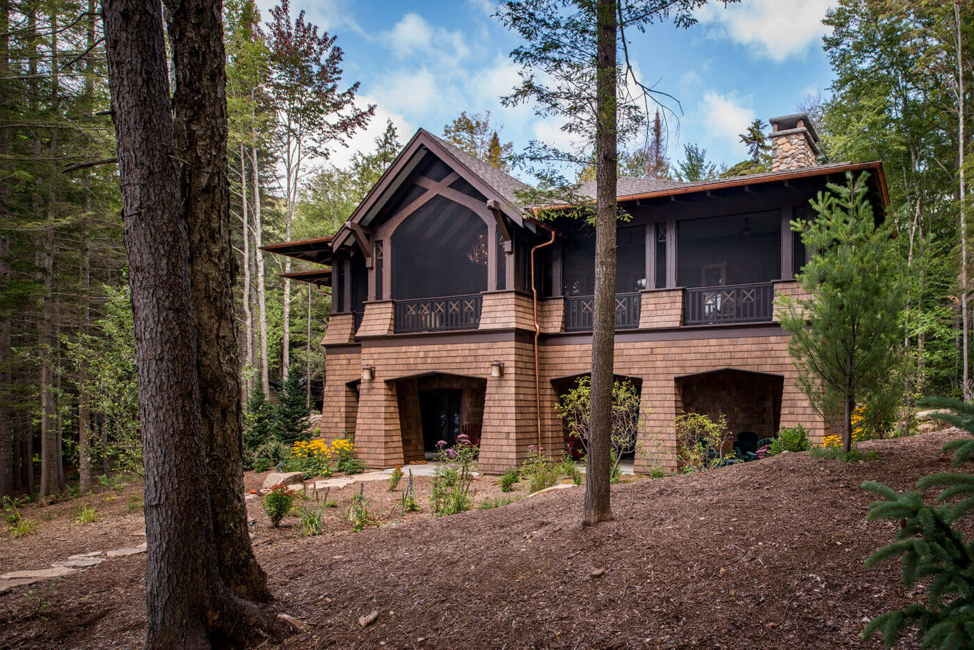 Custom home exterior view