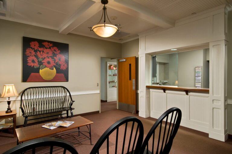 medical office waiting room and reception area