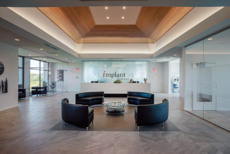 modern, architect designed dental office lobby