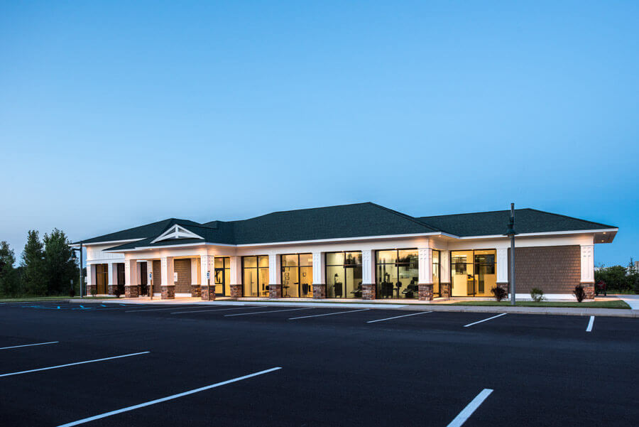 architect designed dental office as seen from parking lot
