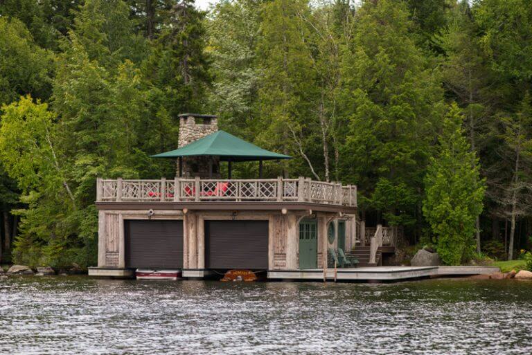 boathouse with custom exterior woodwork