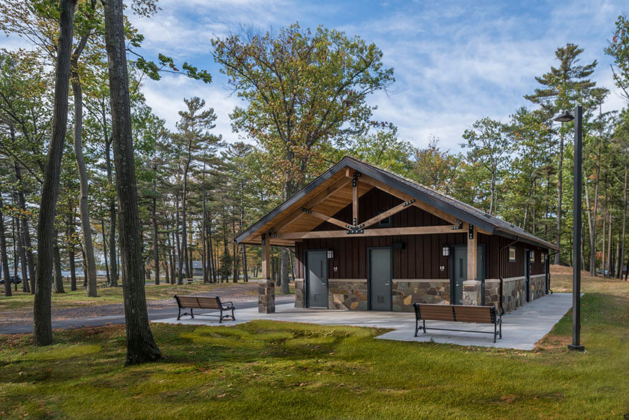 Side view of Cumberland Bay State Park Comfort Station