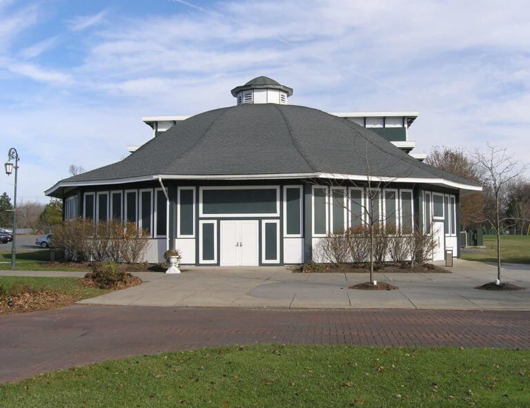 bell shaped auditorium building exterior