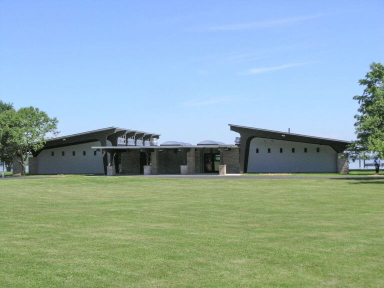 architect designed building with domed skylights