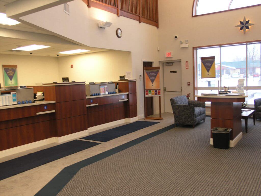 Bank lobby and teller counter