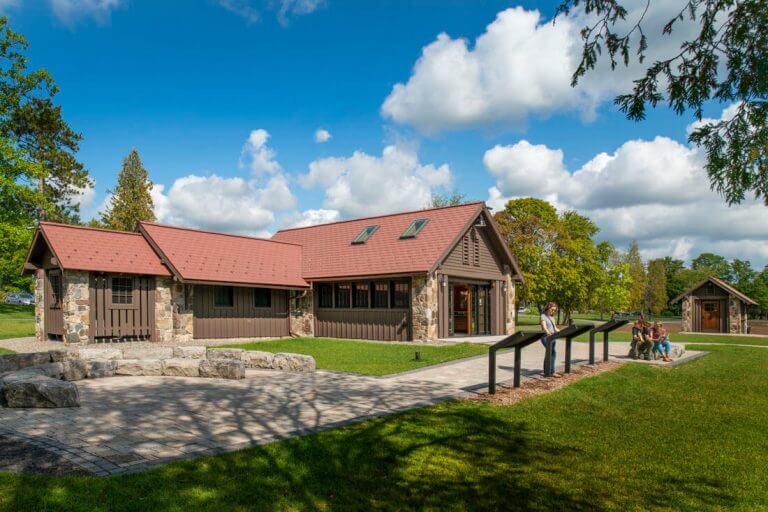 custom park building with stone and wood exterior