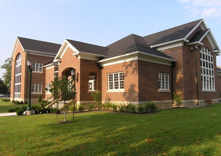 side view of brick Seneca Falls Library