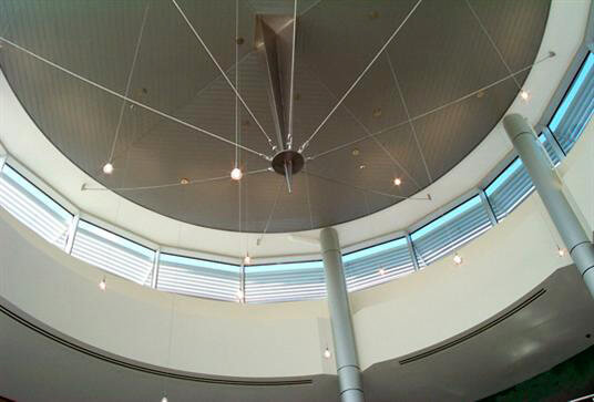 suspended lighting hanging from domed ceiling