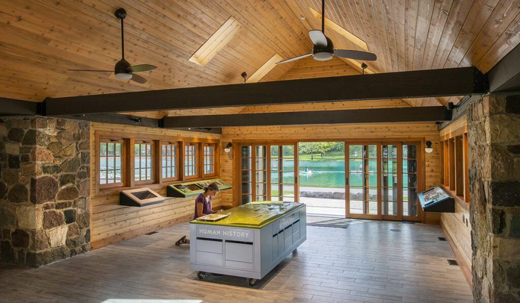 interior of environmental education center, award winner for public architecture