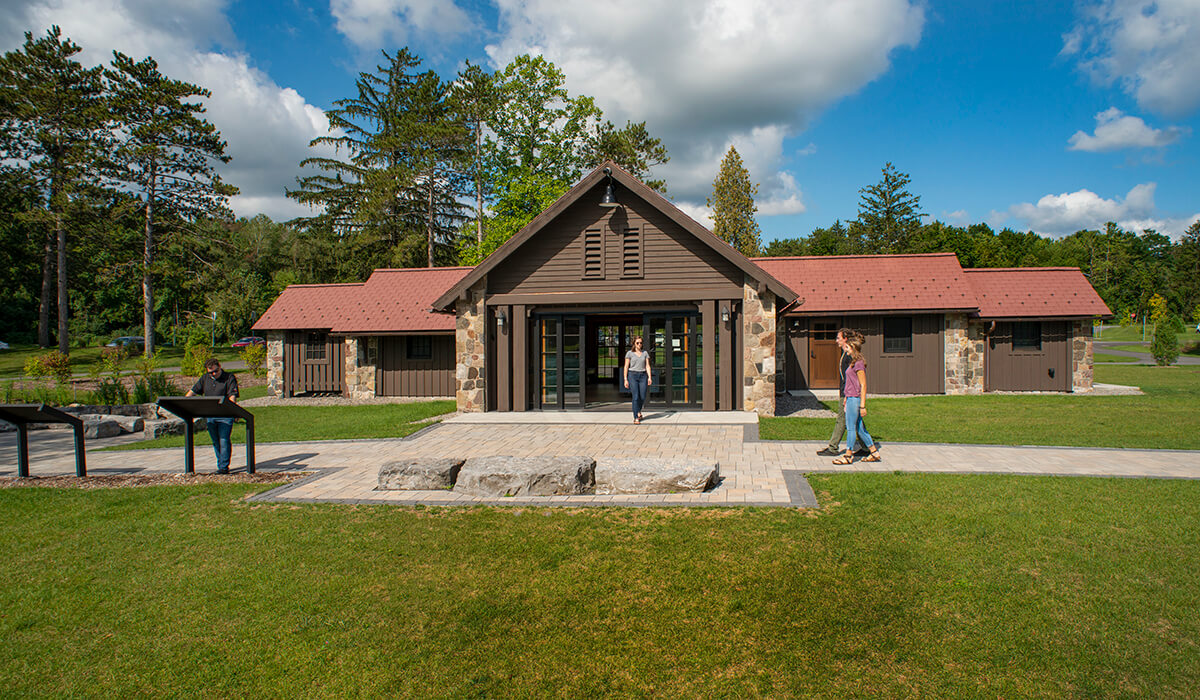 exterior of environmental education center, award winner for public architecture