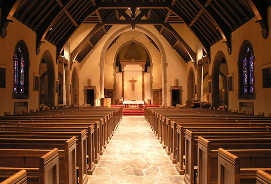 interior of architect-designed church