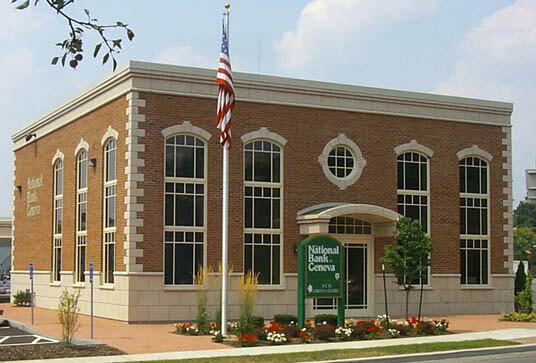 front of the national bank of geneva building
