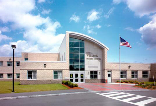 front entrance of award winning middle school design